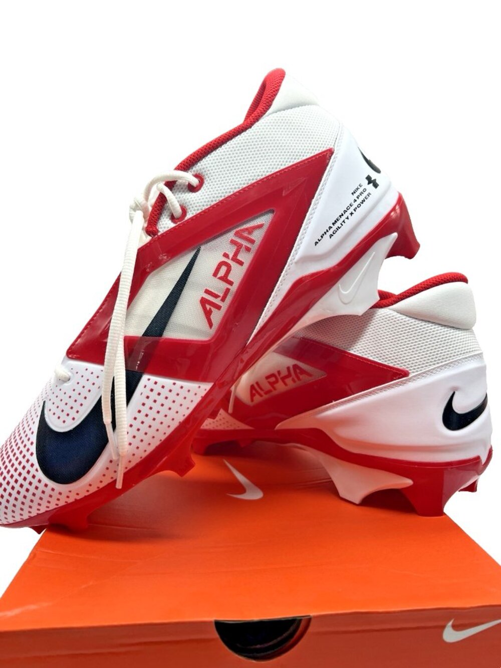 Nike Alpha Menace 4 Pro TB P Cleats IB2507 108 White/Black-University Red